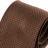 Brown Polka Dot Silk Tie 8cm